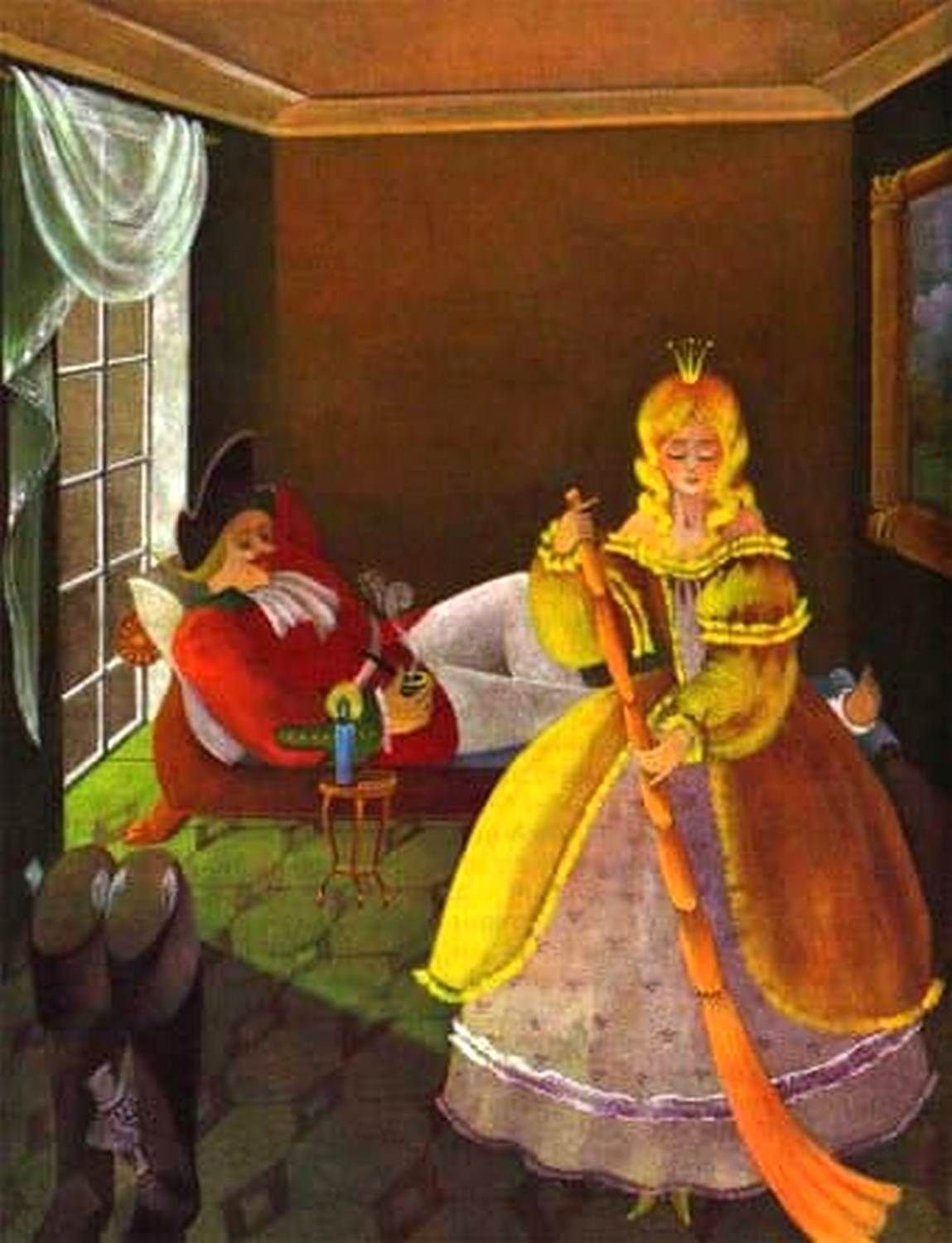 Привязанная курица с золотым яйцом картина