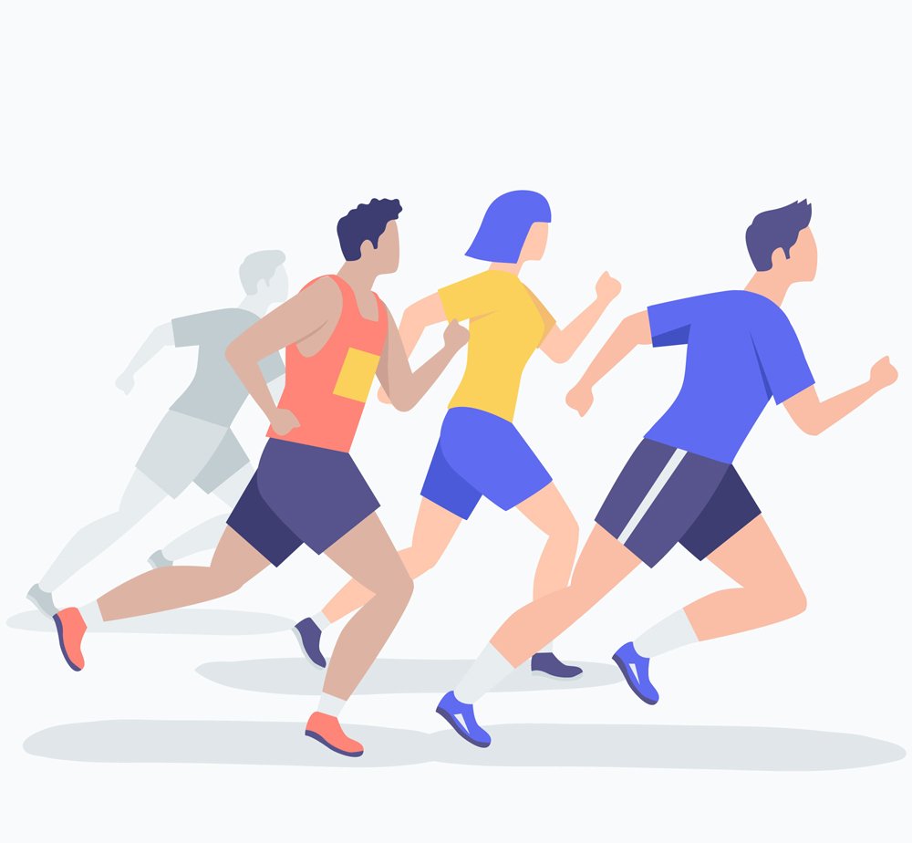 Спортивные соревнования на белом фоне