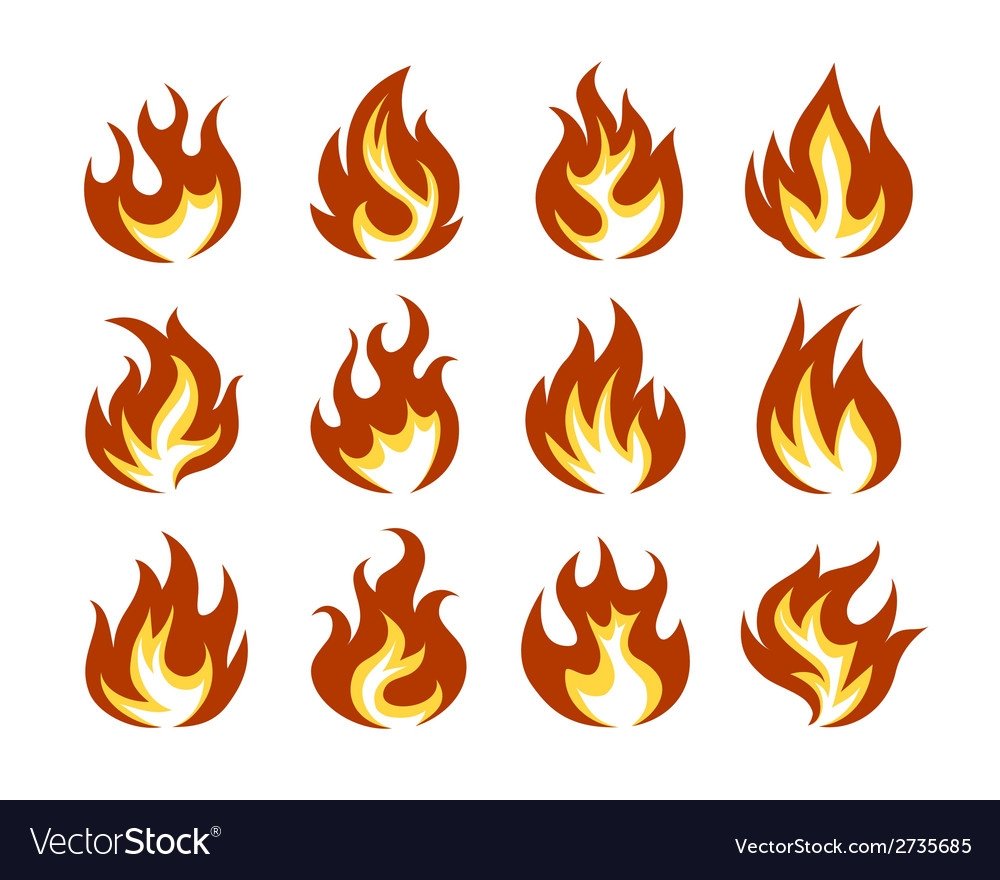 Всполох огня вектор
