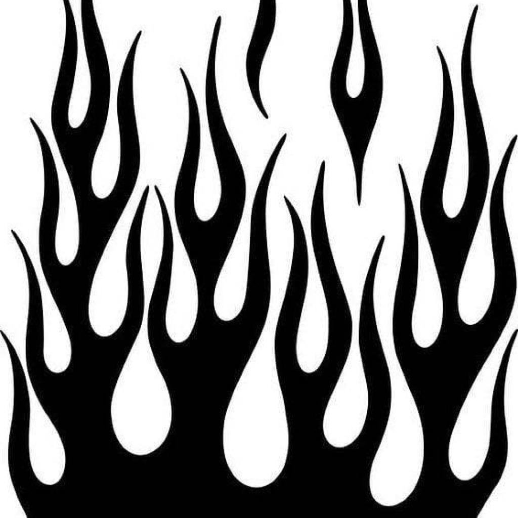 Языки пламени черно белые