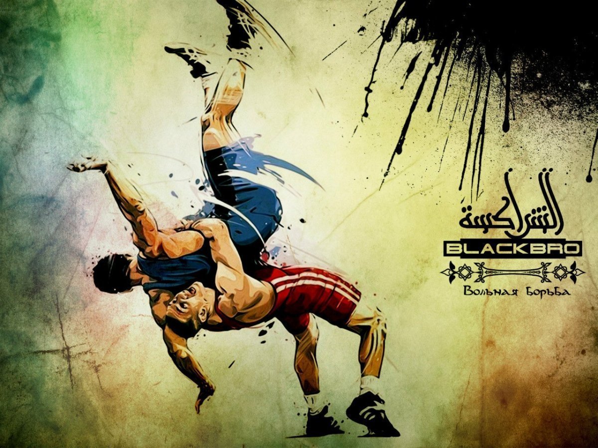 Борцы греко-римской борьбы вектор