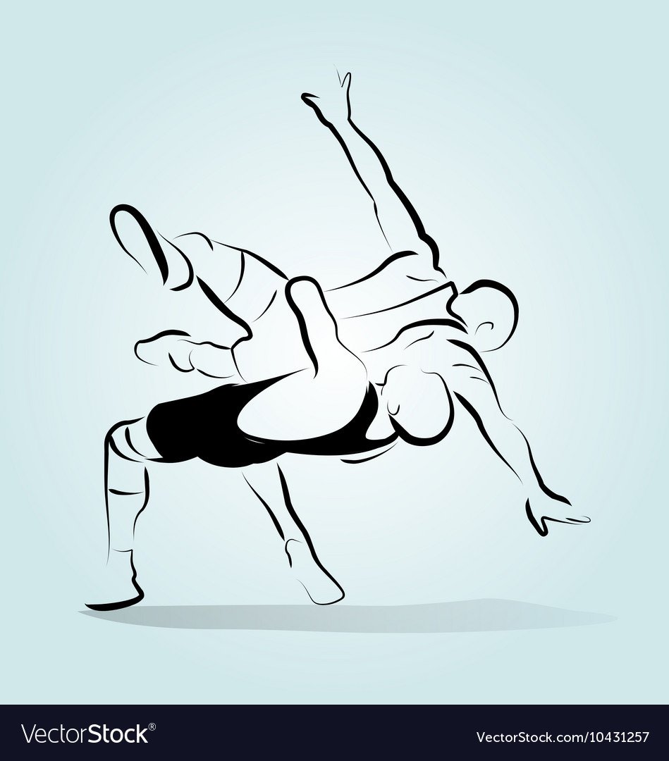 Вольная борьба раскраска