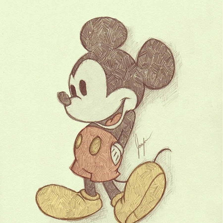 Микки Маус раскраска маленькая