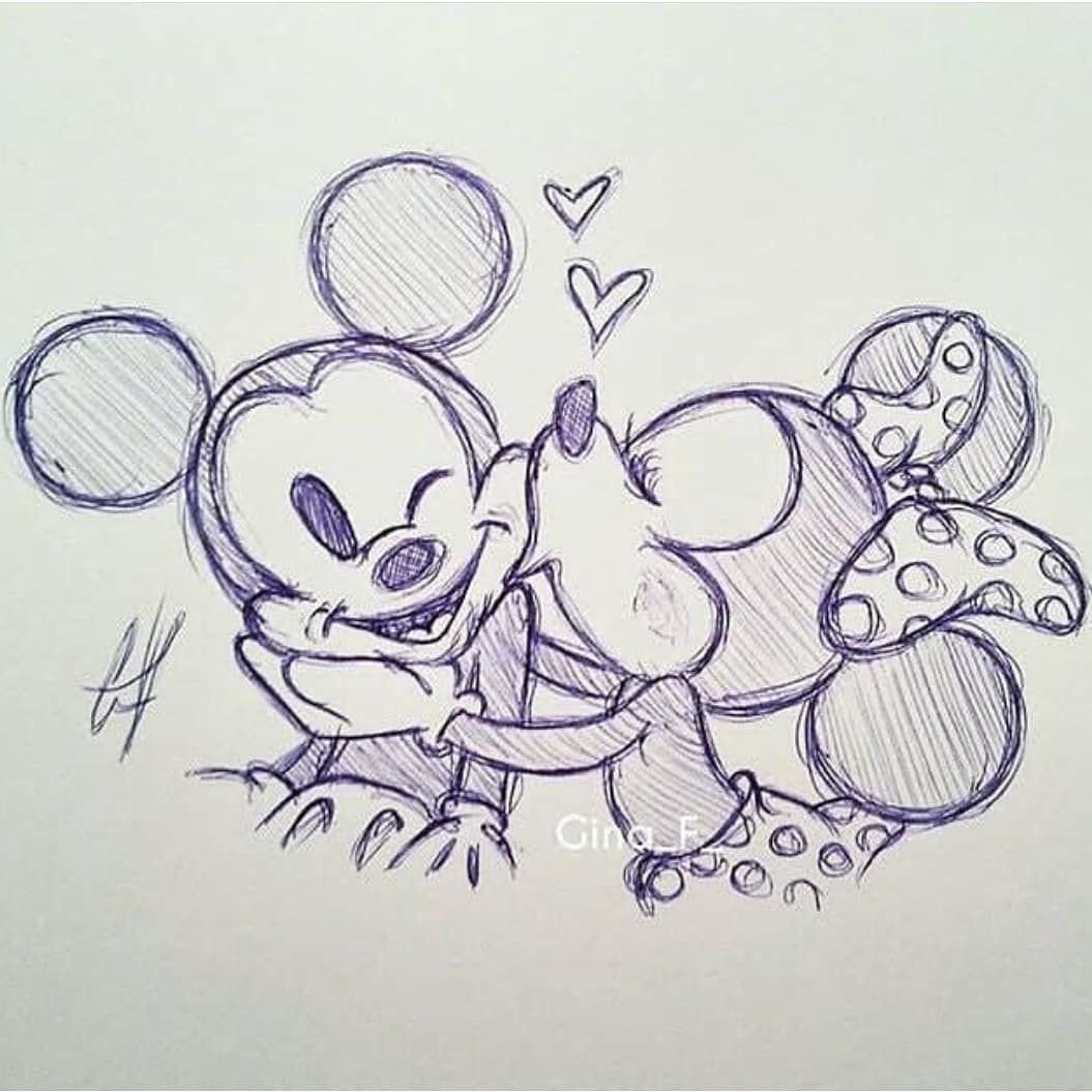 Наброски Диснея Микки Маусу