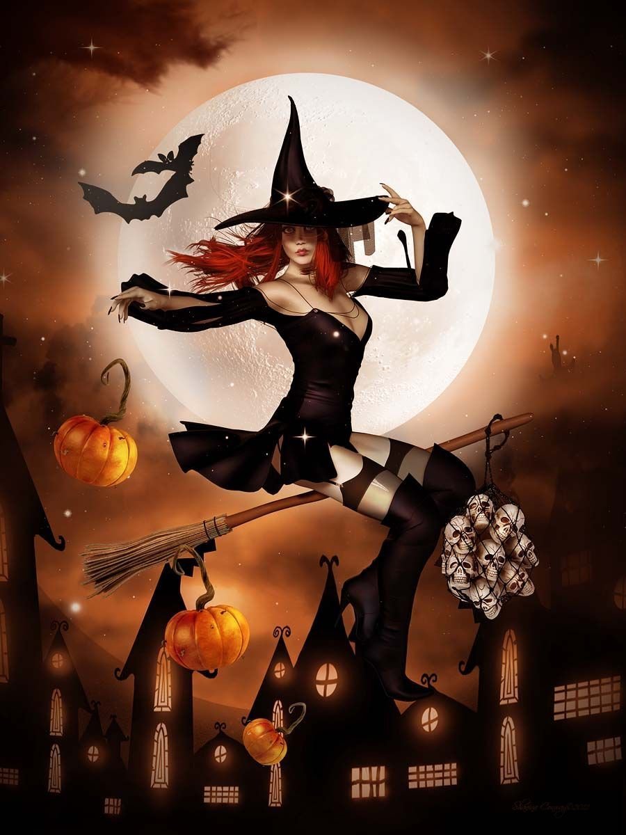 Ведьма с кошкой