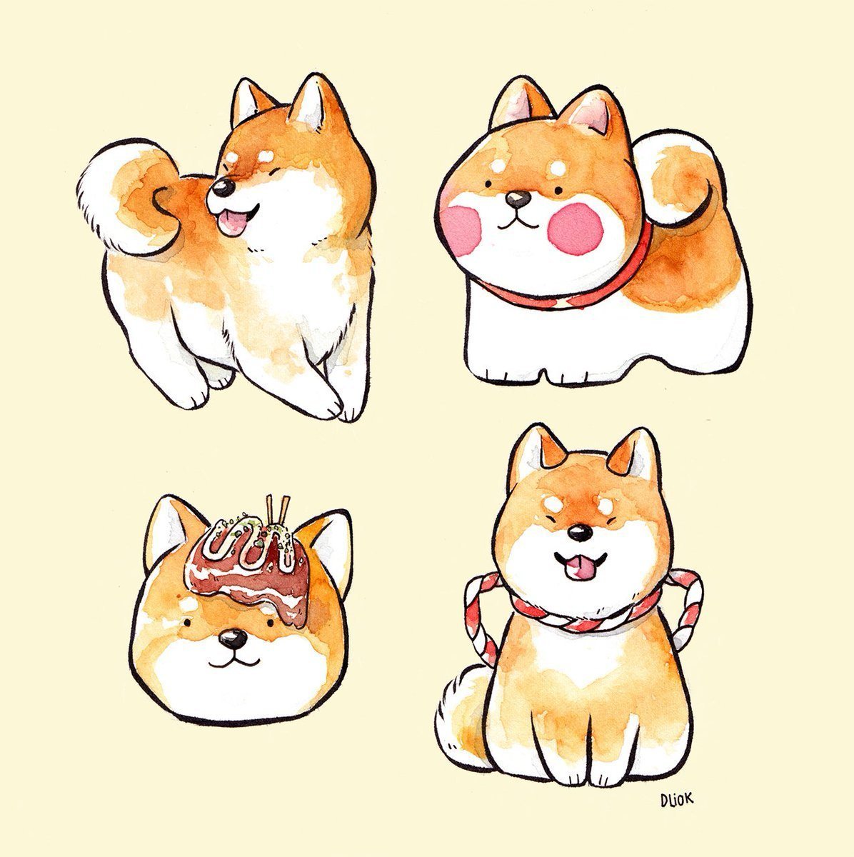 Корги арт милый