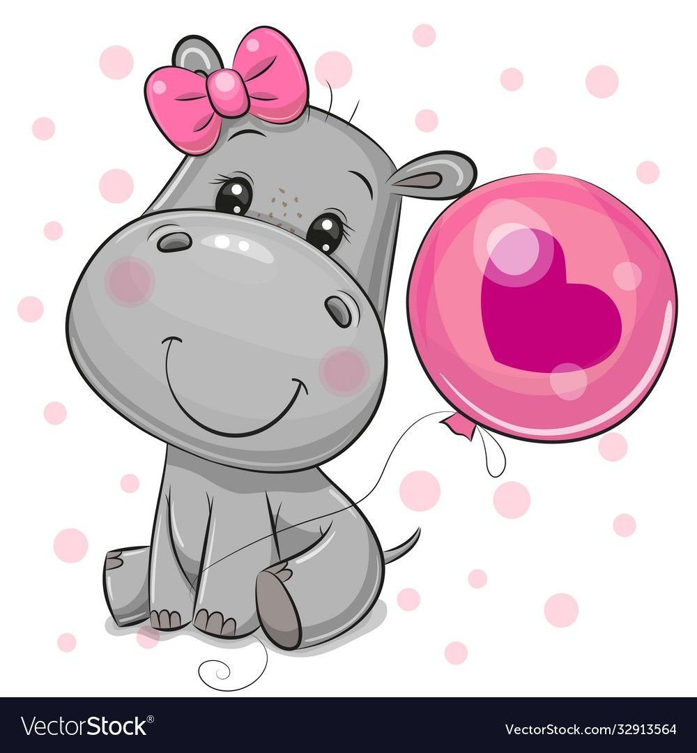 Бегемотик акварель