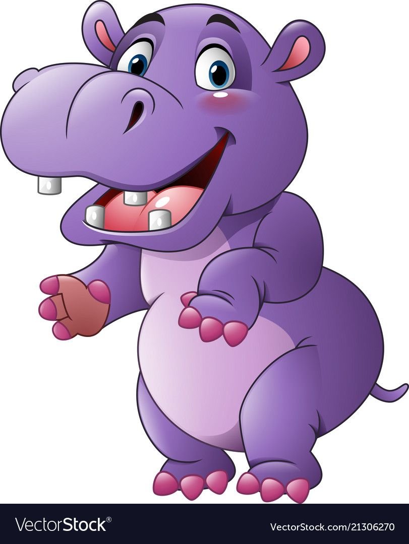 Бегемот для детей цветные