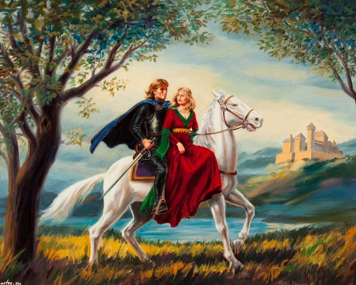 Принц и принцесса на коне