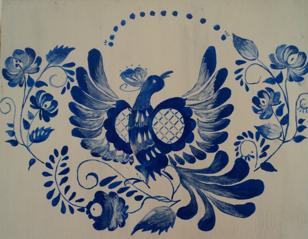 Раскраска Гжельская роспись посуды