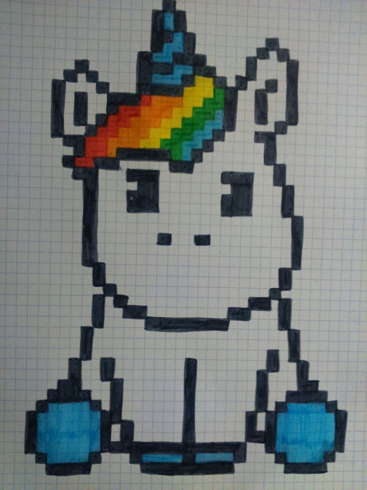 Рисунки по клеточкам Единорог