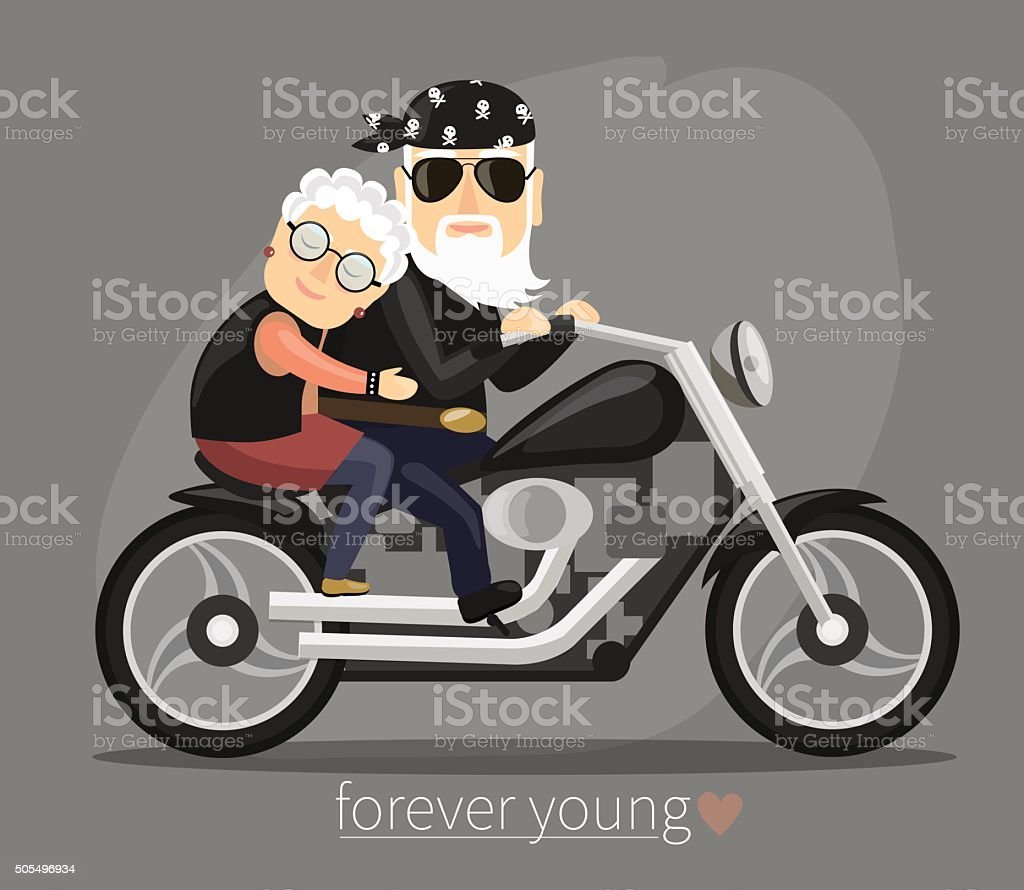 Дед с бабушкой на мотоцикле