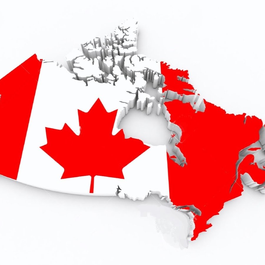 Карта Канады с флагом