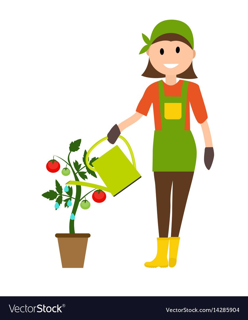 Садовник с лейкой