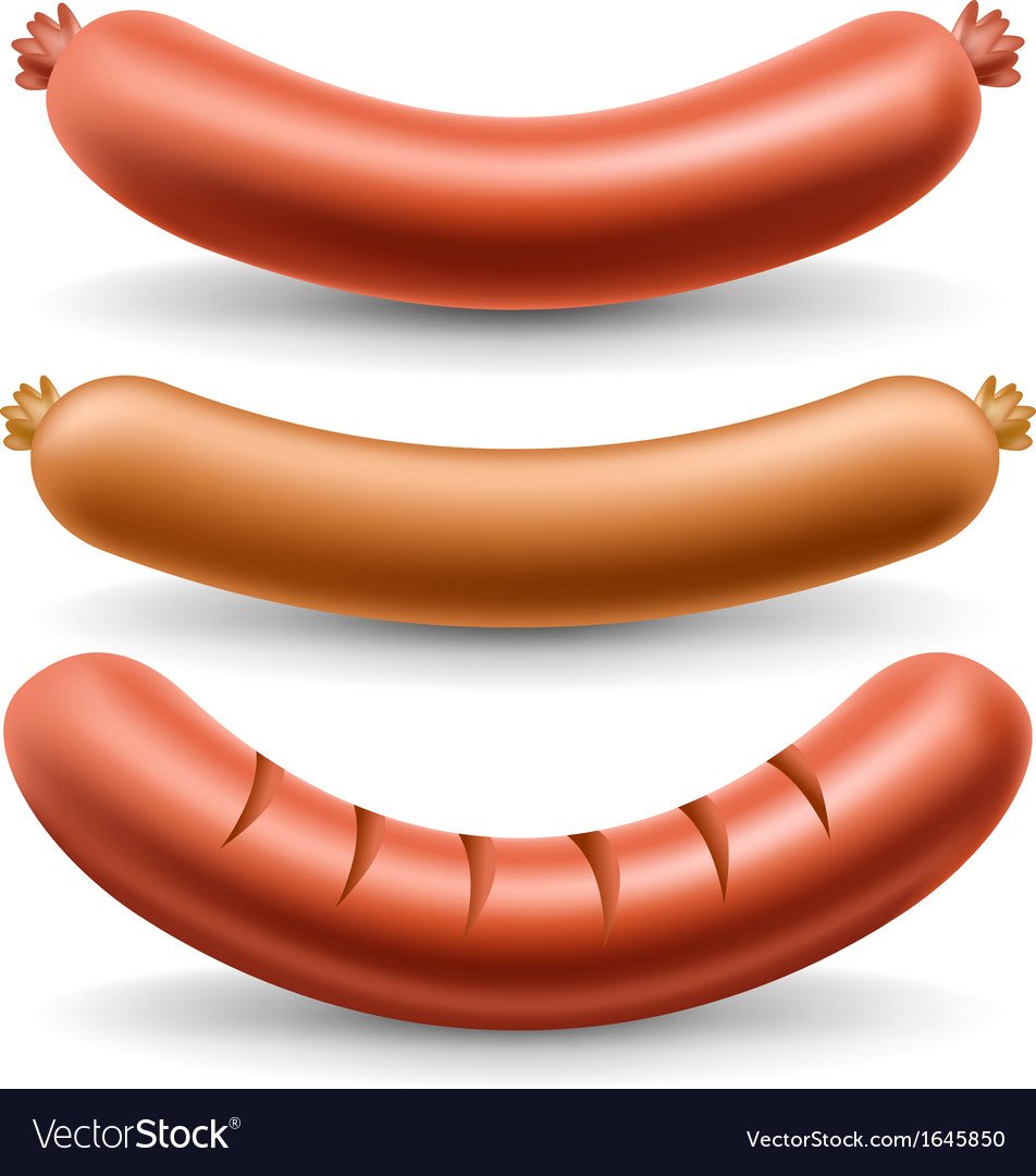 Дети с сосисками вектор