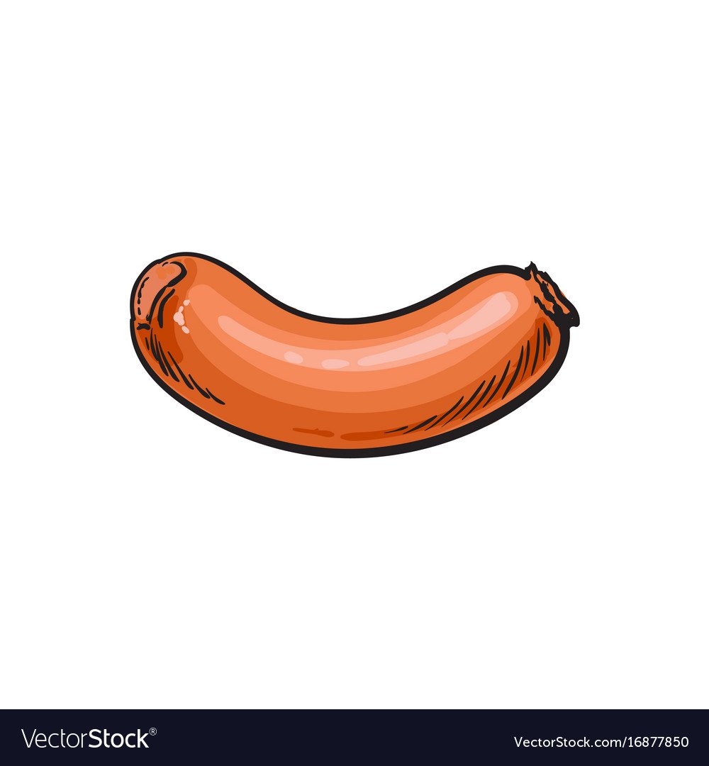 Нарисовать сосиску ребенку