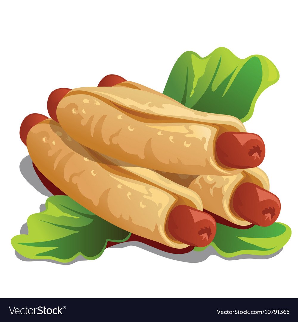 Сосиска в тесте вектор