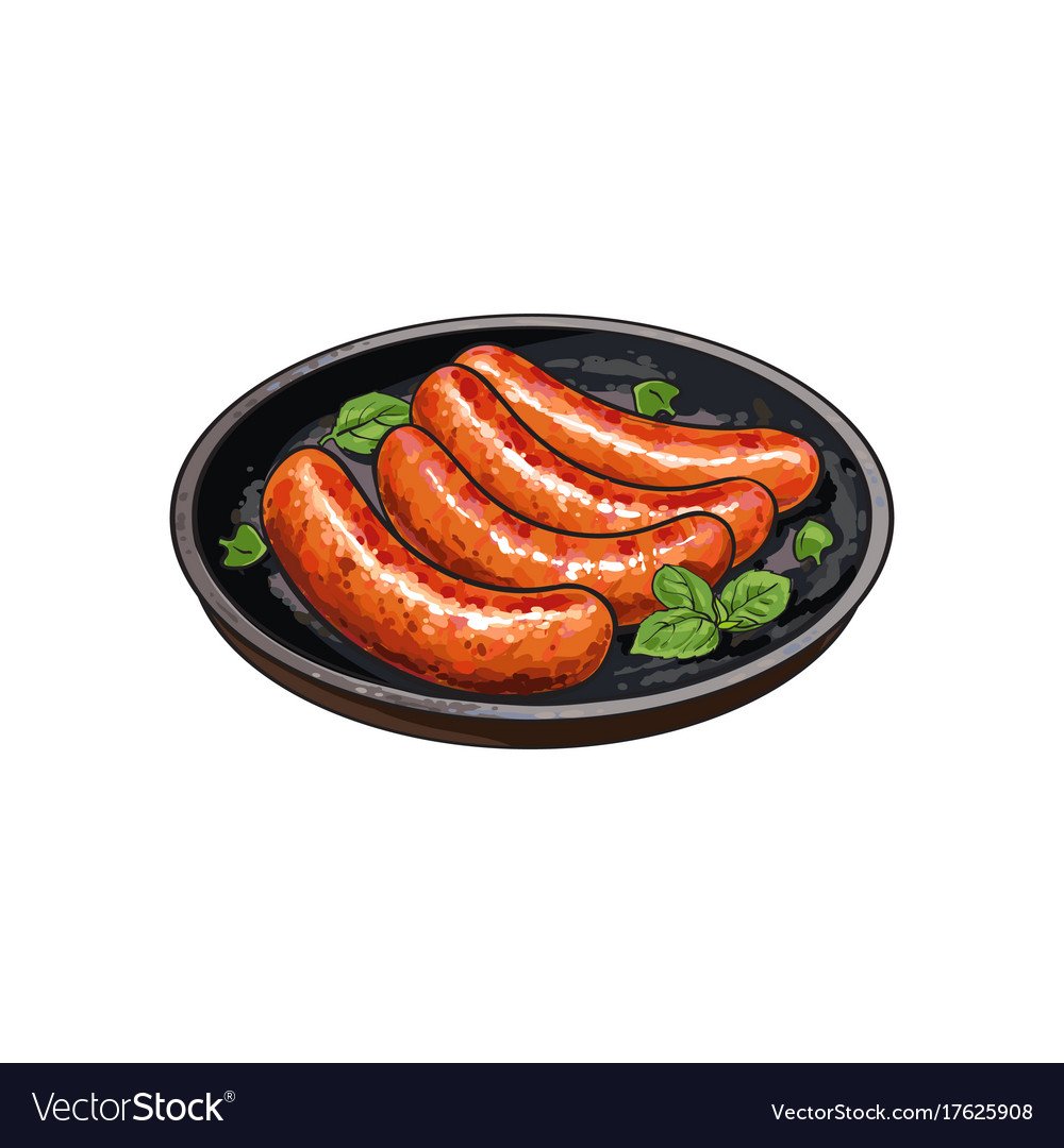 Колбаски гриль вектор