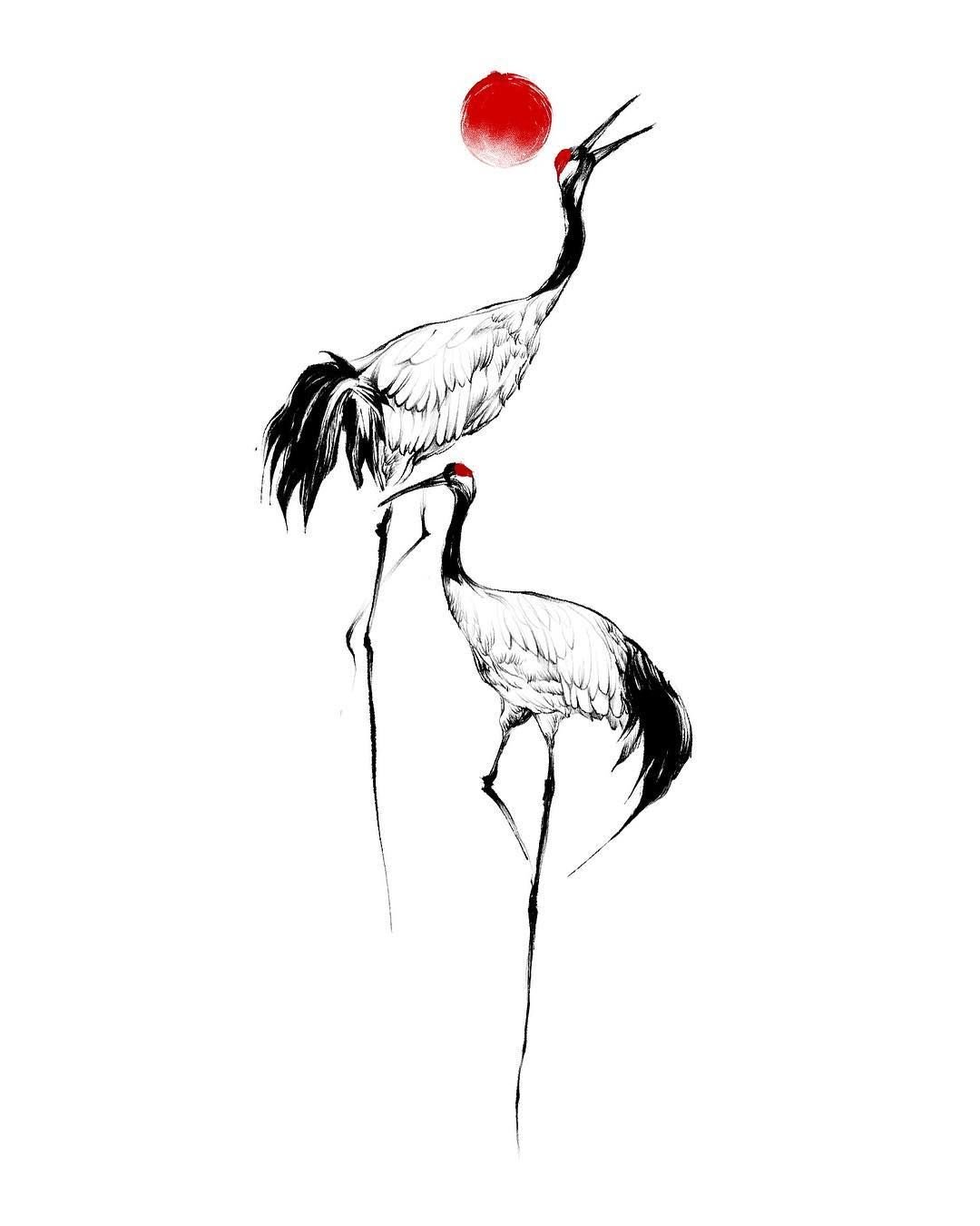 Картина Цапли оранжевые