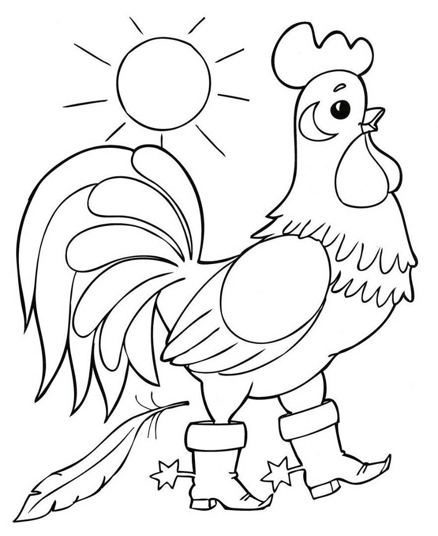Картинка петуха из мультика раскраска