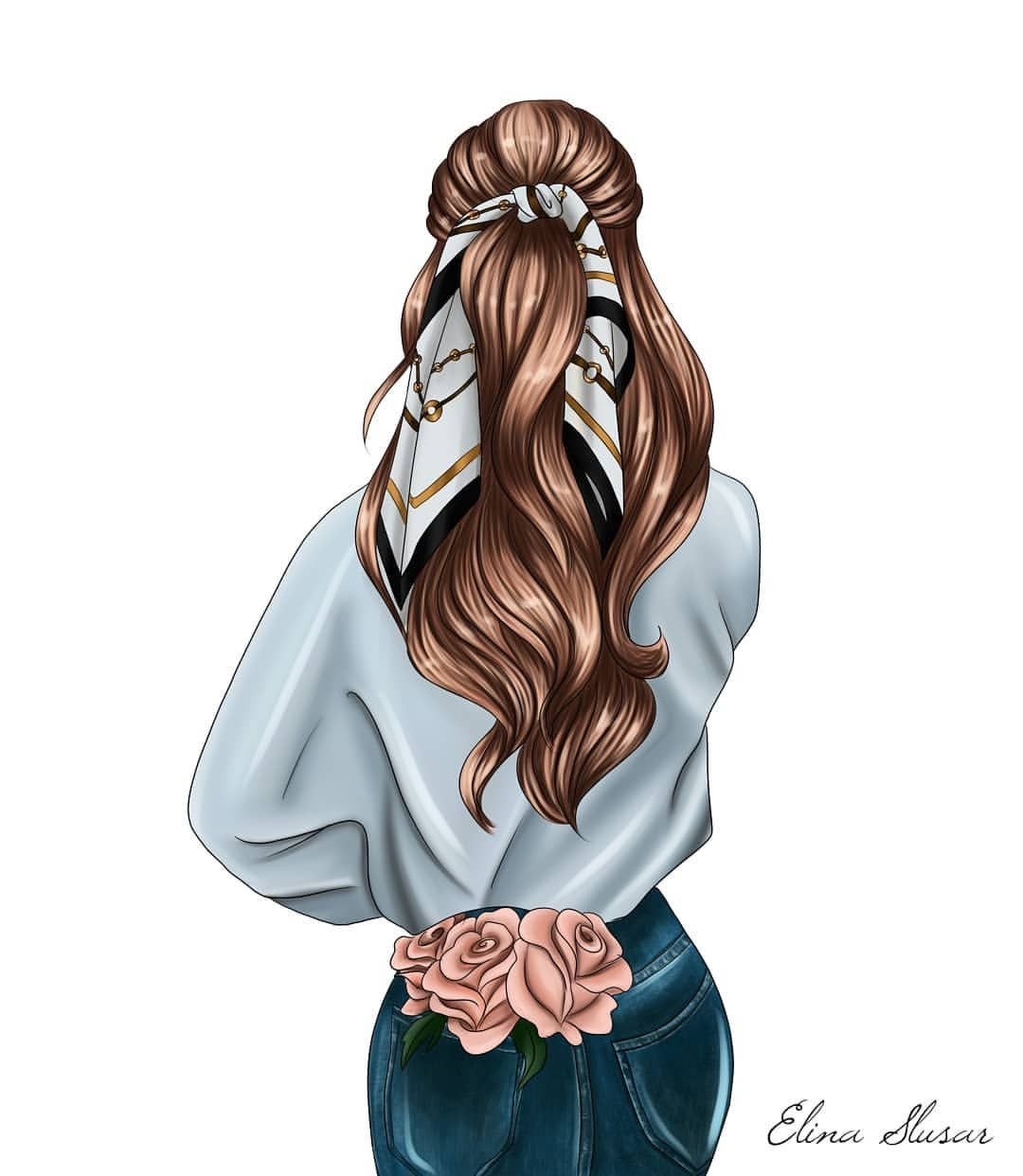 Модные иллюстрации волос