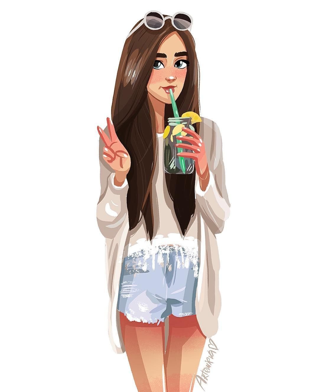 Модные девочки мультяшные