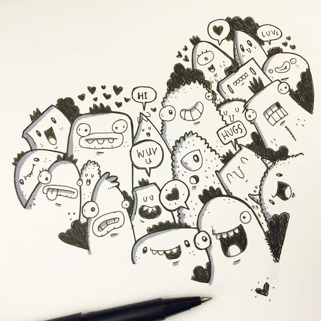 Губы в стиле дудлинг