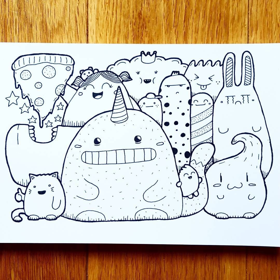 Дудлинг для начинающих монстрики