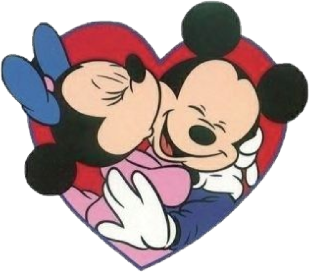 Микки Маус и Минни Маус в сердечке