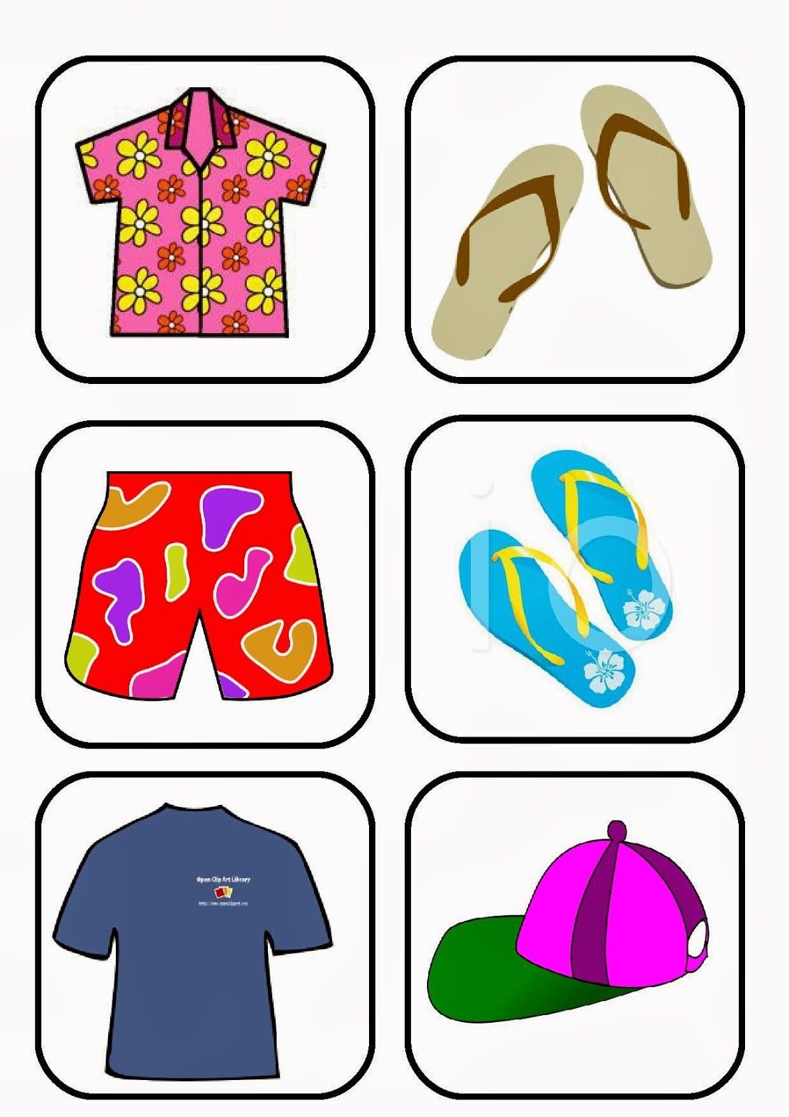 Карточки с изображением одежды