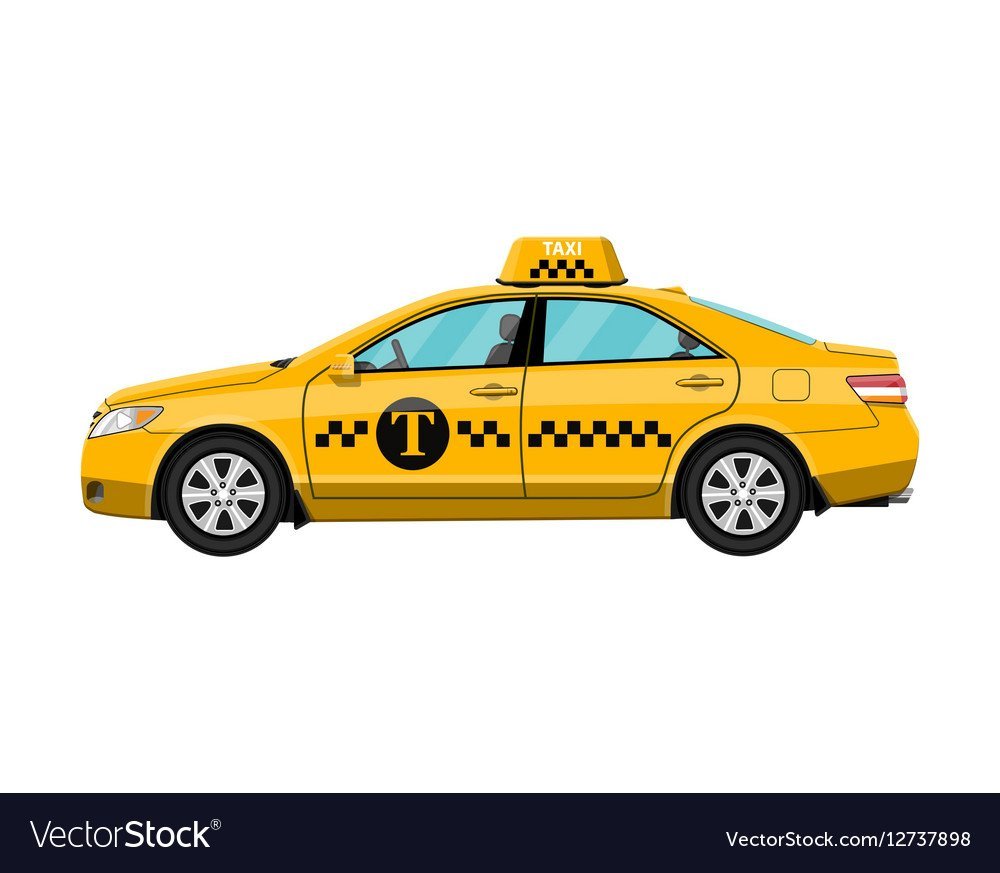 Машина такси вид сбоку