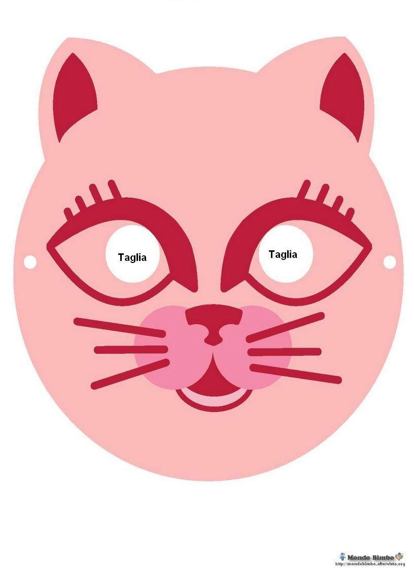 Маска кошки из бумаги