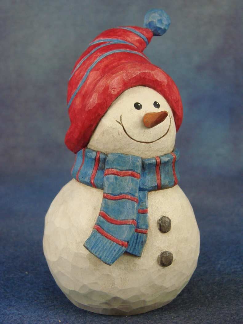 Снеговик с елкой трафарет