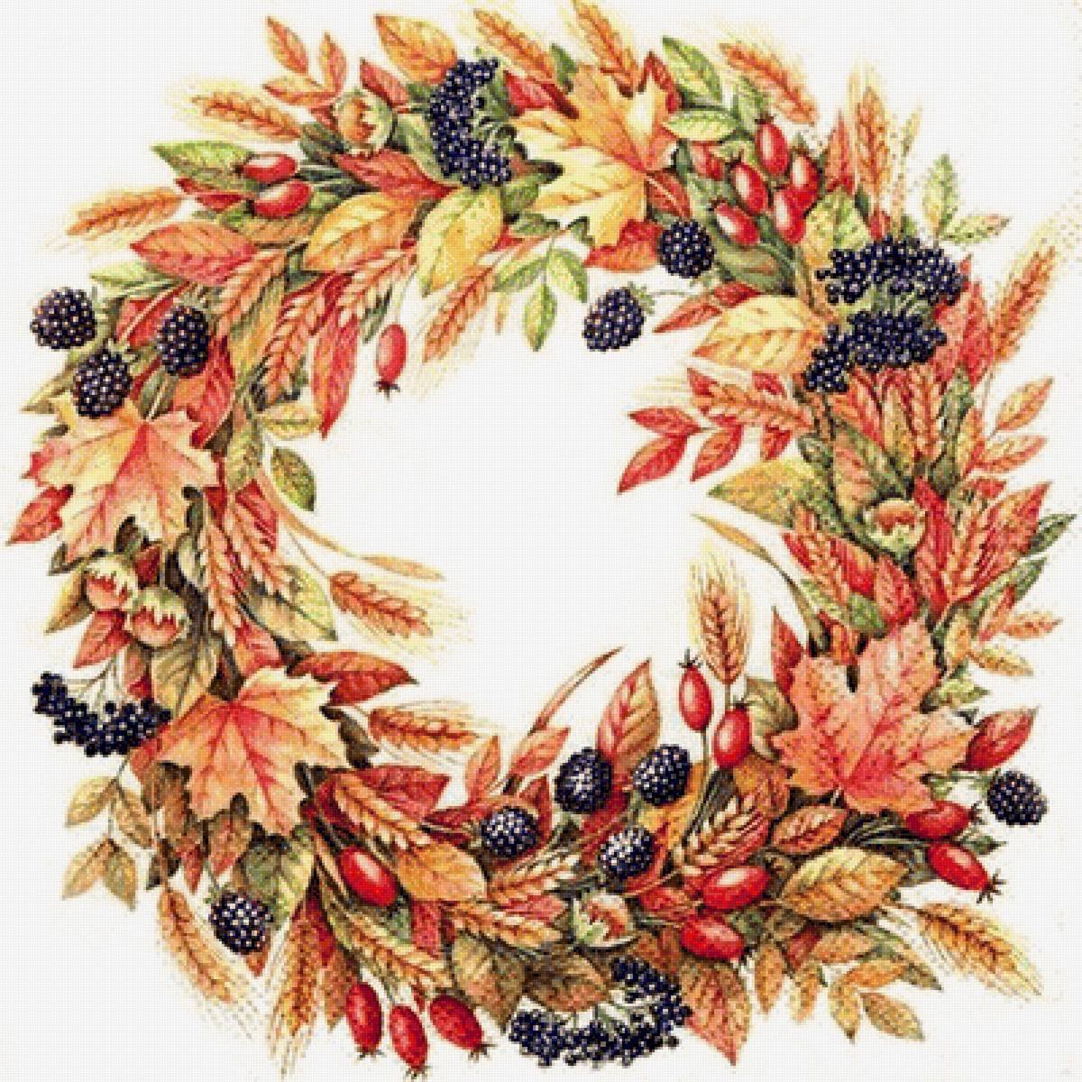 Вышитый венок