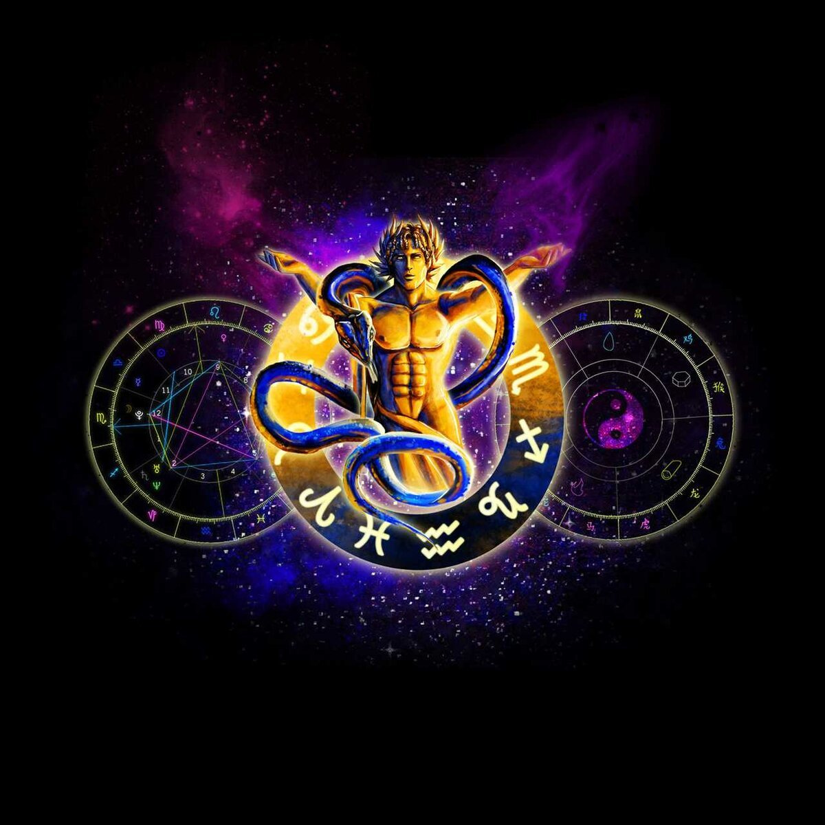 Змееносец на карте звездного неба