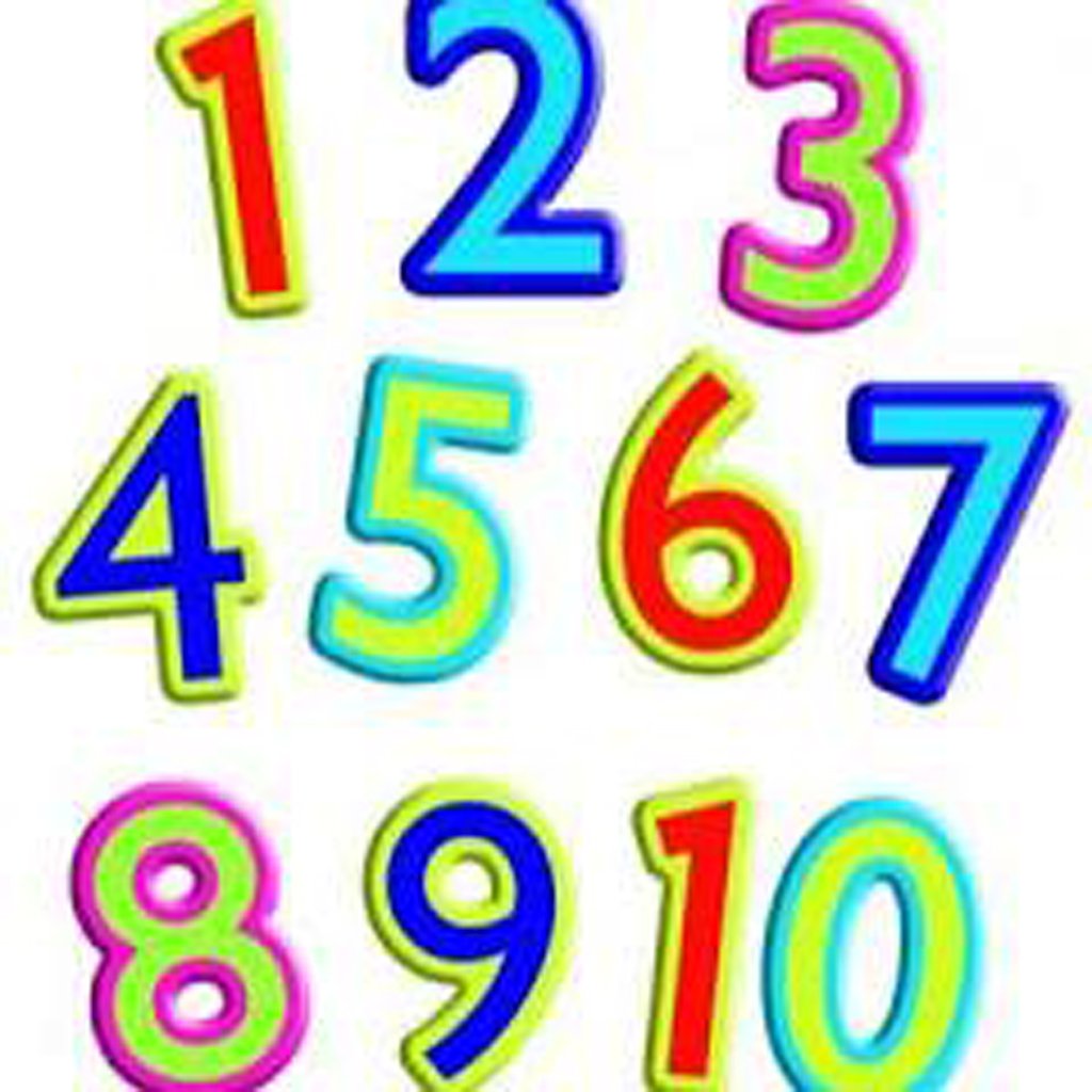 Цифры от 1 до 9 цветные