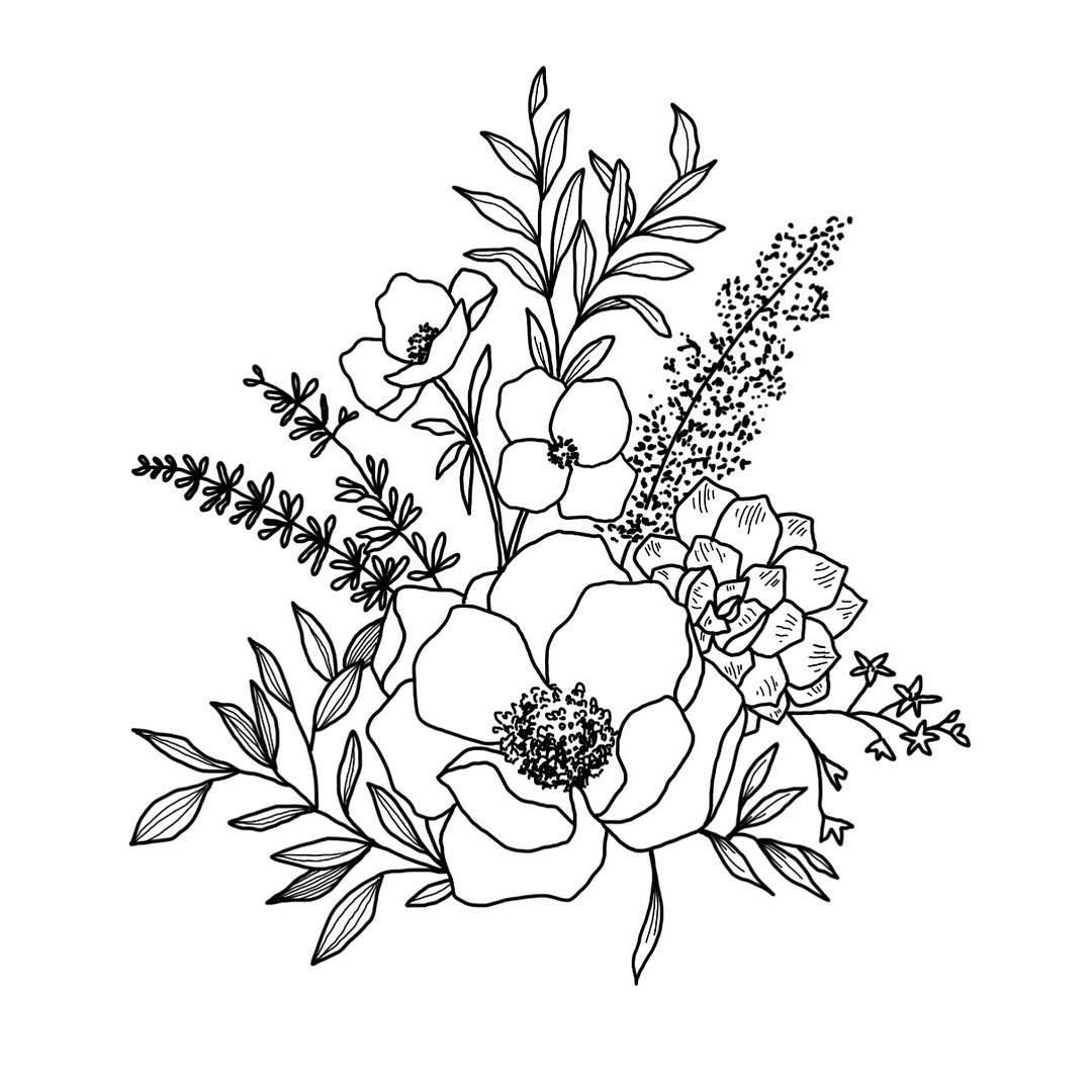 Свадебный букет эскиз