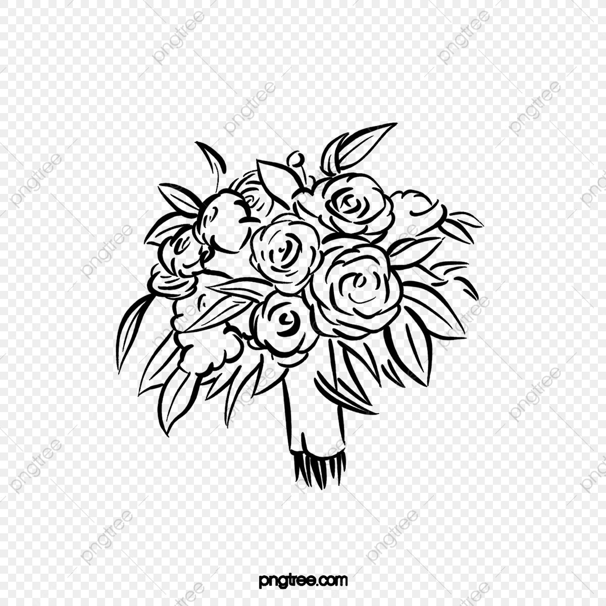 Свадебный букет раскраска