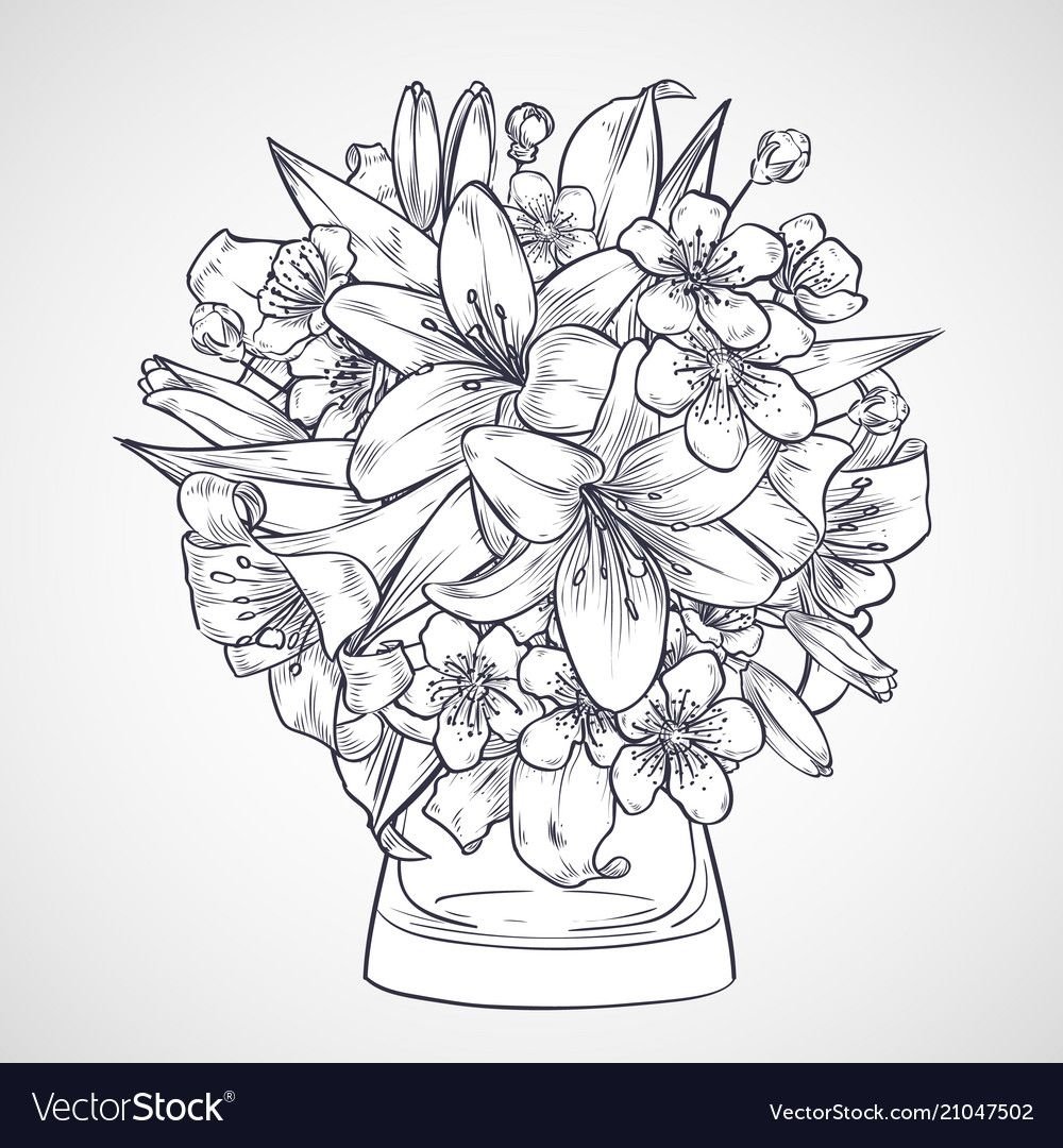 Раскраска с днем рождения цветы