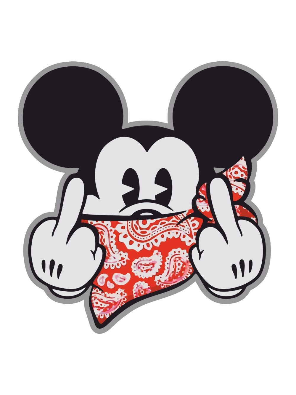 Микки фак наклейка