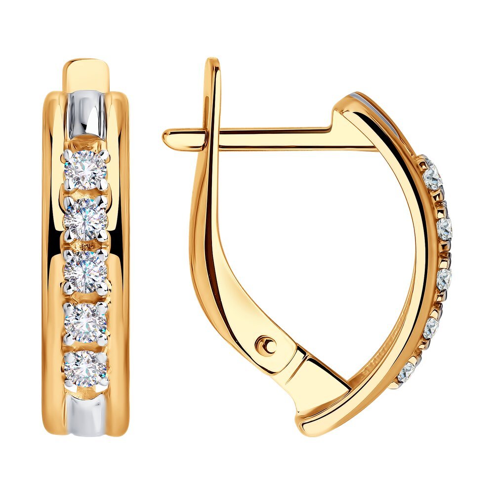 Серьги из золота со Swarovski Zirconia