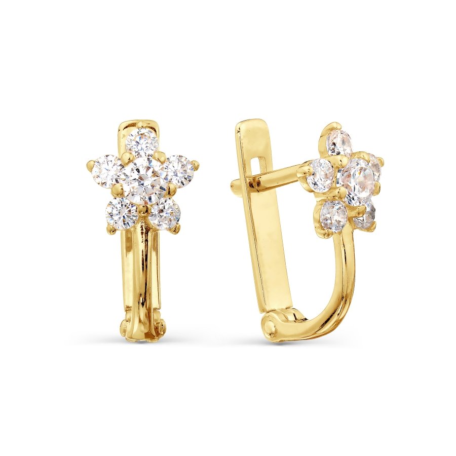 Серьги с фианитами линии любви