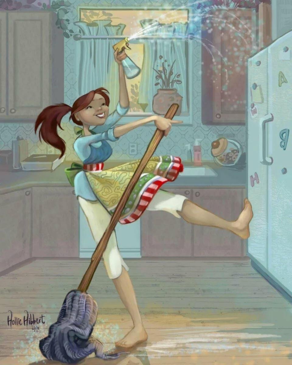 Уборка иллюстрация