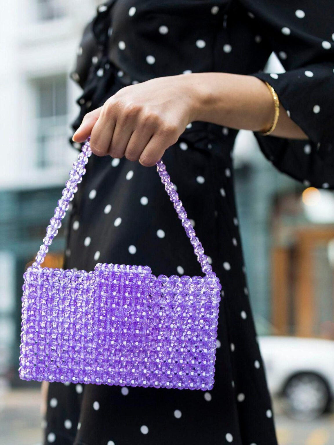 Сумка из бусин зеленая