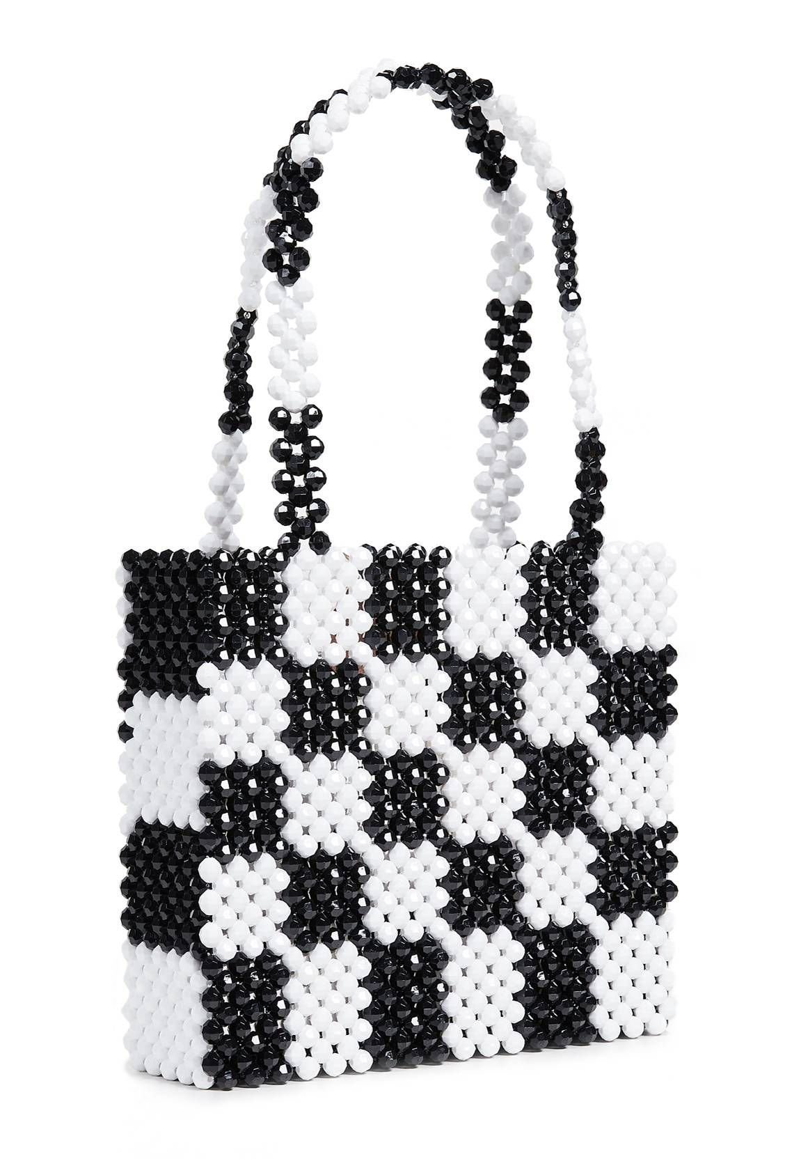Сумка с бусинками белая