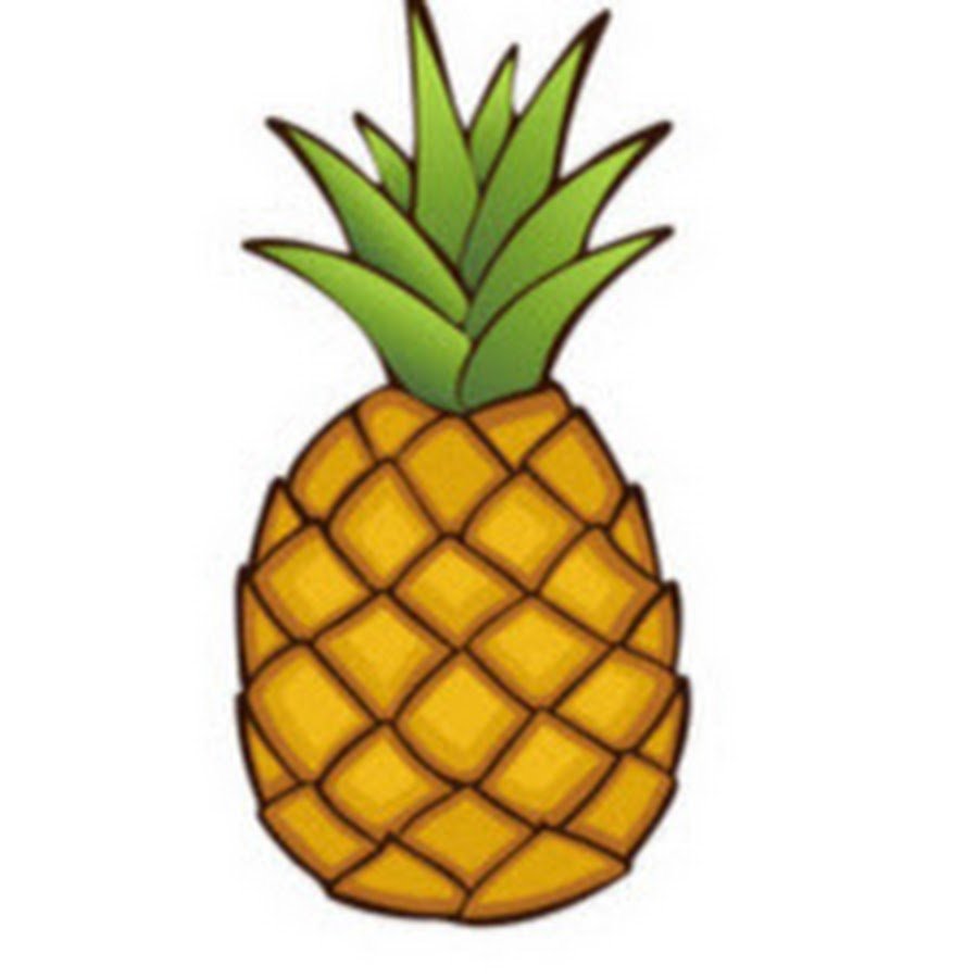 Ананас в мультяшном стиле