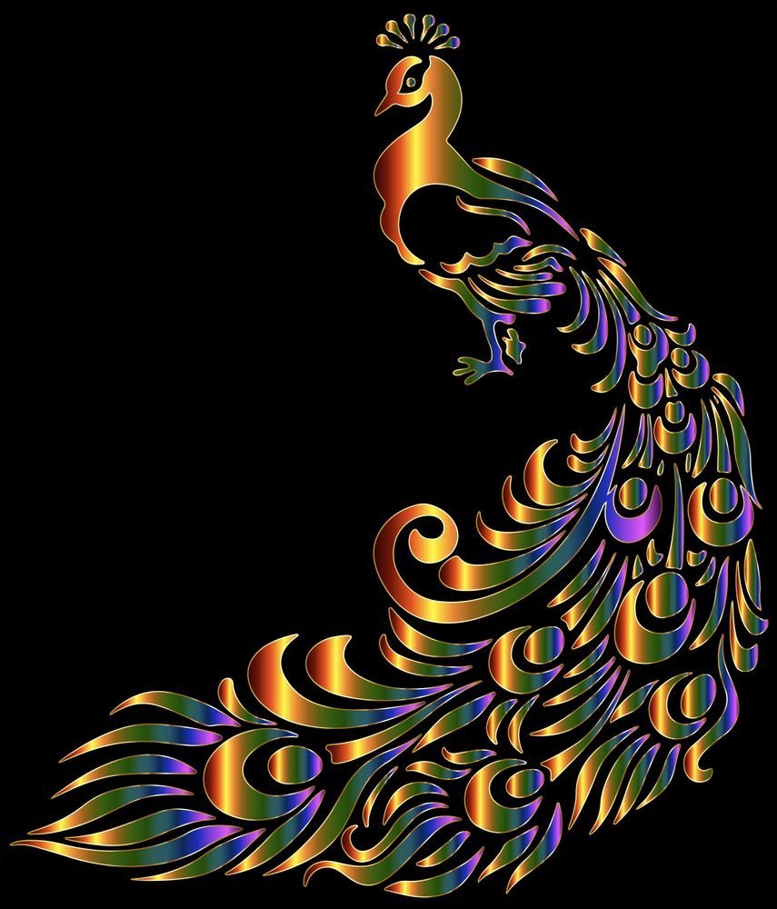 Павлины на черном фоне