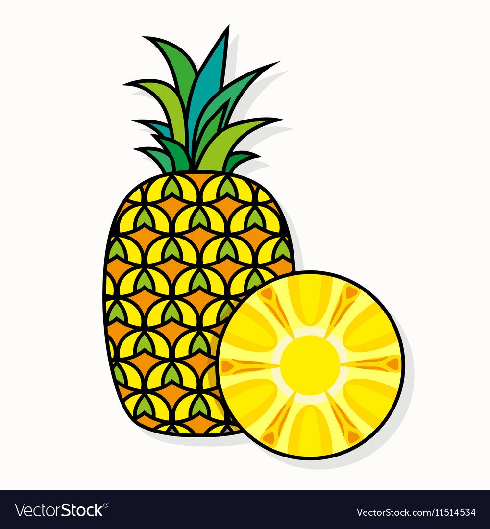 Ананас вектор на белом фоне