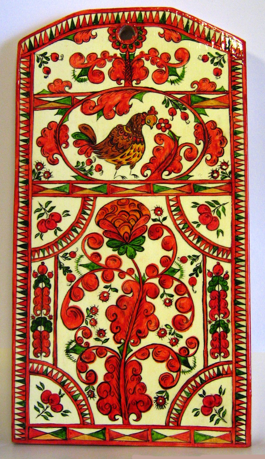 Композиция пермогорской росписи в квадрат