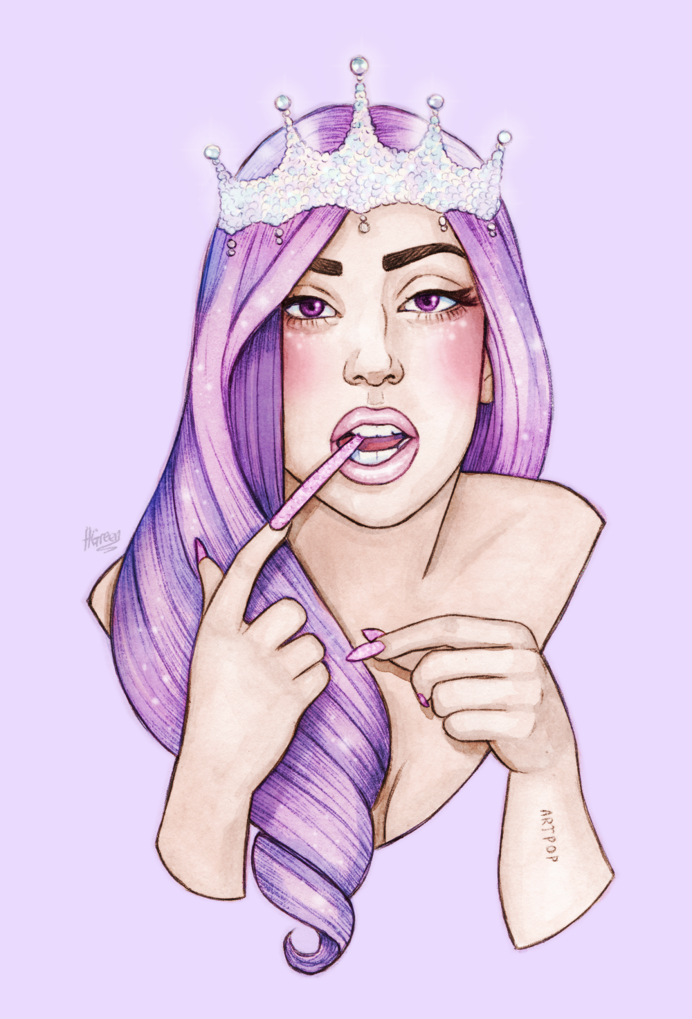 Фиолетовые рисунки для срисовки